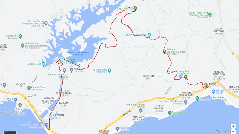 大㰖涌水塘遠足到深井路線地圖