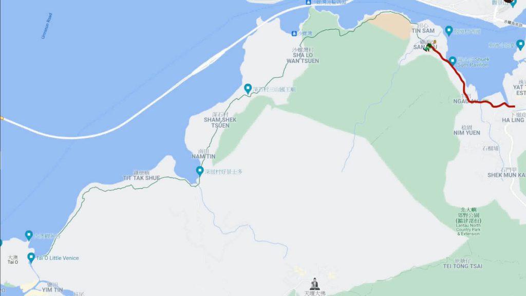 大嶼山．東澳古道路線地圖 䃟頭村